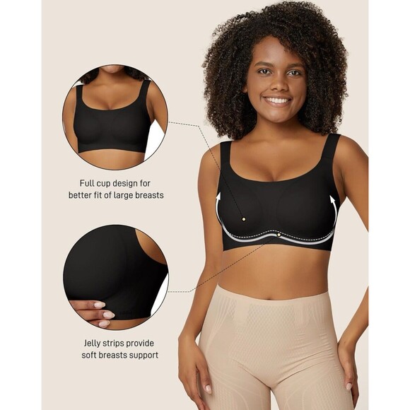 New Niidor Seamless Wireless Bralette Comfortable for Women Black XX Large NEW! - Picture 3 of 8
